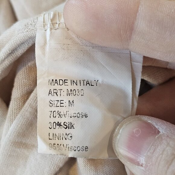 Elena Baldi Silk Blend Tiered Floral Print Maxi Dress Generous Size Medium Cream - Picture 11 of 13